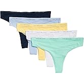 Tommy Hilfiger womens Micro Logo Waistband Thong 5-pack