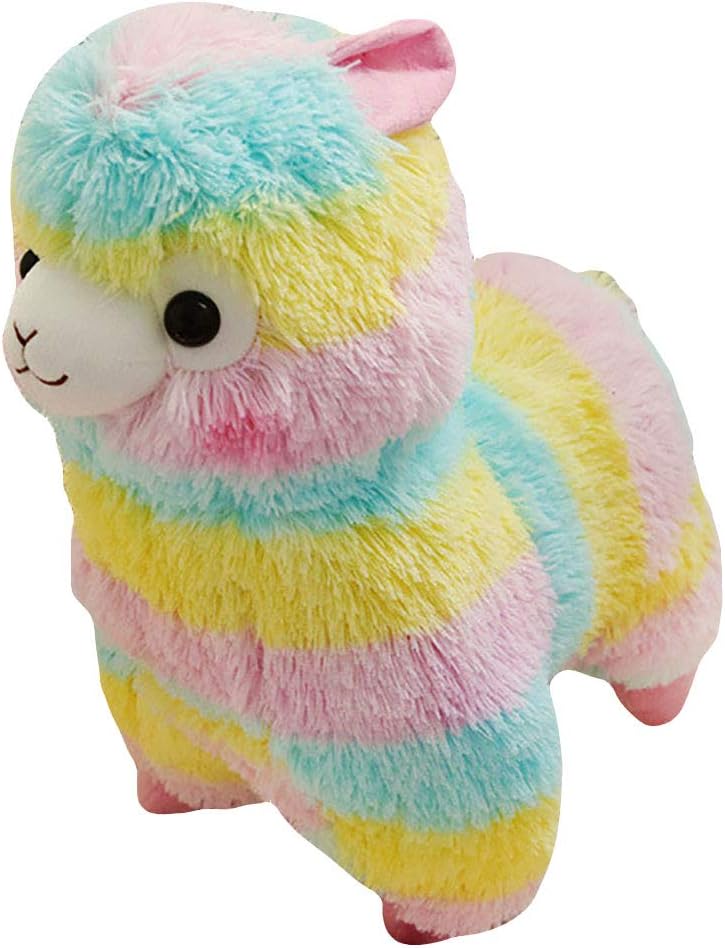 misslight Multi-Style Soft Moon Plush Pillow Cute Star Stuffed Toy Christmas Gift for Kids/Couples/Elder (Rainbow Alpaca 2)