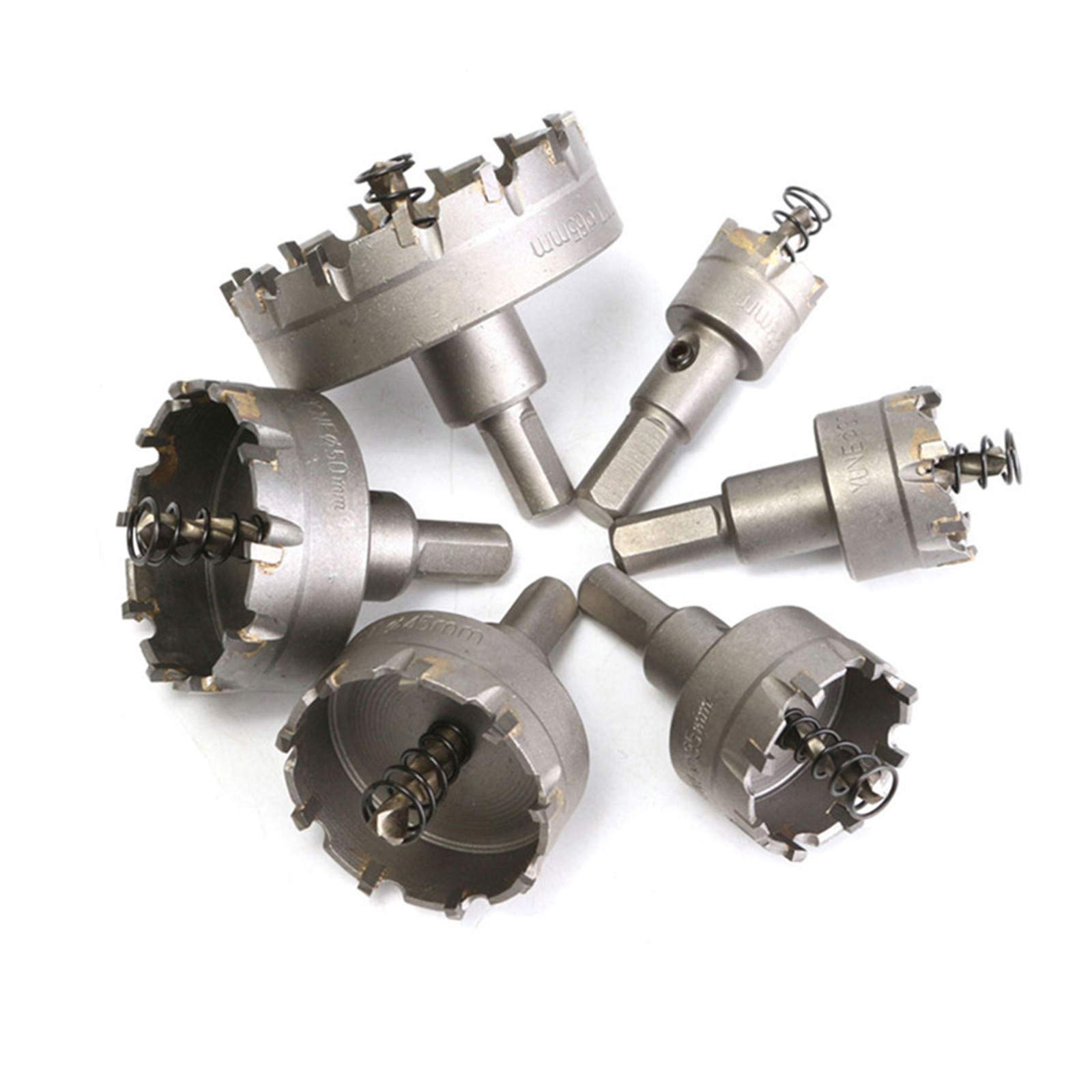 4EVERHOPE 6 Pcs HSS TCT Tip Hole Saws Cutter Drill Bits Set Carbide Hole Opener Cutter, 22-65mm