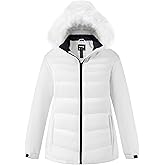 Skieer Women's Plus Size Ski Jacket Waterproof Warm Snow Winter Coat with Removable Hood