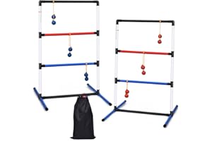 IRONMAX Ladder Toss Game Set, Portable Indoor/Outdoor Lawn Game Set w/ 6 Bolas Ball, Carrying Bag & Score Tracker, Yard Ladde
