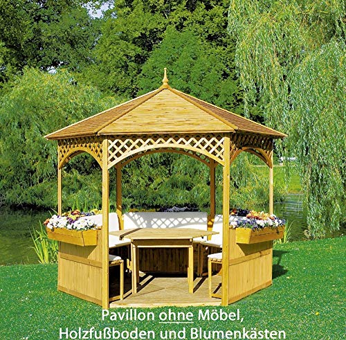 Beauty.Scouts Outdoor Dino Collection Pavillon Marion, Kiefer/Leimholz, 278 x 278 cm, ohne Möbel, Gartenpavillon, Garten, Gartenunterstand, Gartenausstattung, Gartenmöbel, Gartenlaube