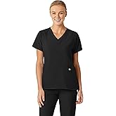 Wink Scrubs for Women, W123, Stylized V-Neck Tops with 5 Pockets