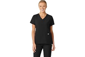 WONDERWINK Wink Scrubs for Women, W123, Stylized Vneck Tops with 5 Pockets