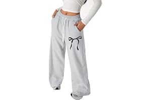 Baggy Sweatpants for Girl Wide Leg Casual Pants Elastic Waist Loose Jogger Sweatpant Teen Kids Preppy School Clothes