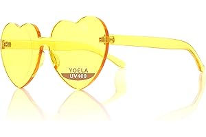 OLINOWL OLIN Heart Thick Oversized Rimless Sunglasses One Piece Eyewear Colored Sunglasses for Women