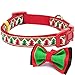 Blueberry Pet 4 Patterns Christmas Charm Breezy Trees Adjustable Dog Collar with Detachable Bow Tie, Medium, Neck 14.5