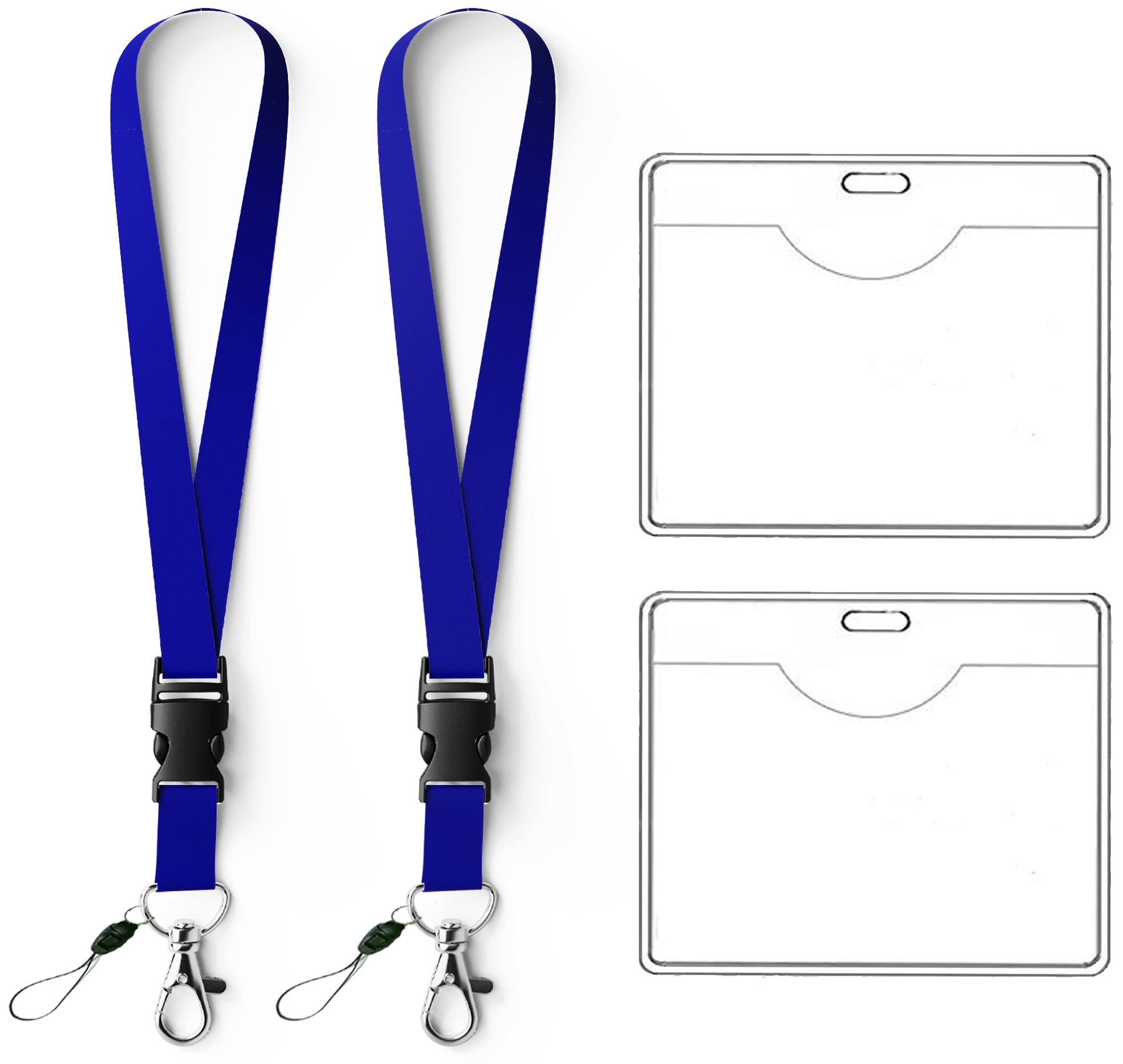 Offiz 2-Pack Lanyards with ID Card Holders – Clear Plastic Badge Holders with Neck Straps for Office, School, Work, Events – Durable, Lightweight, Secure — image 1