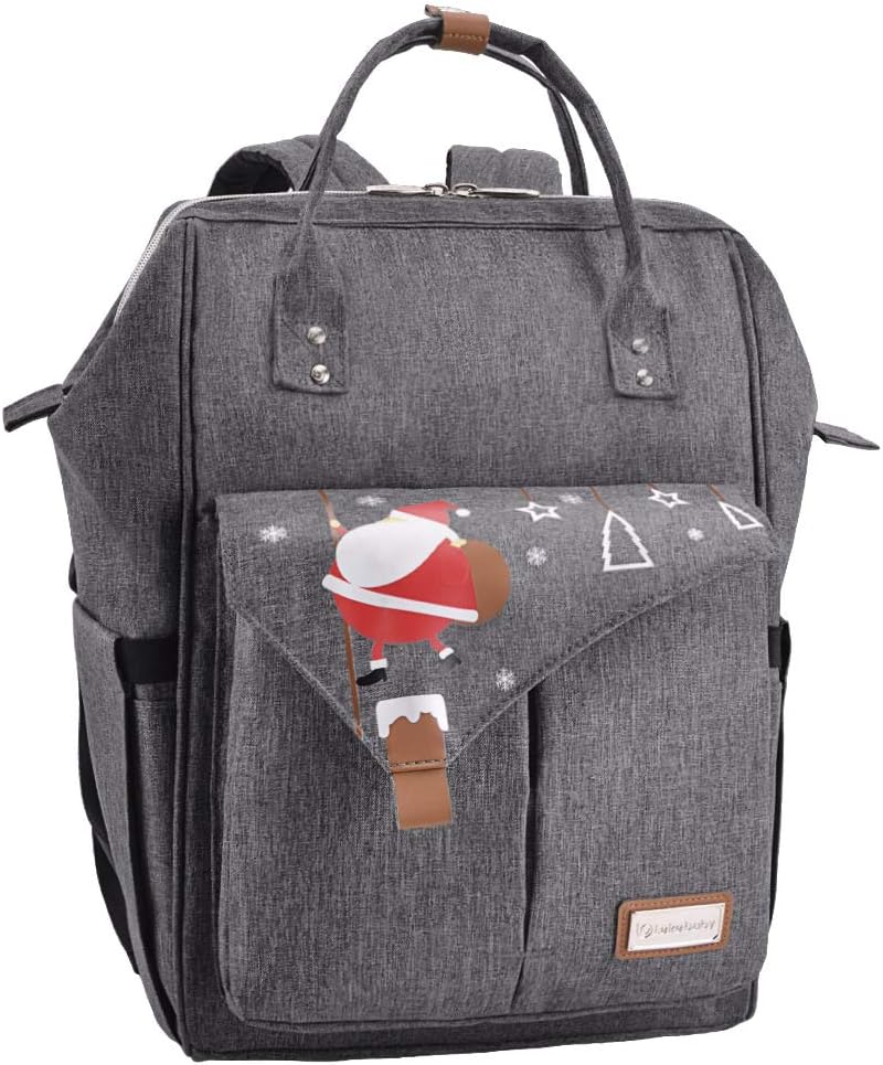 Lekebaby Diaper Bag Backpack,Multifunction Travel Back Pack Maternity Baby Changing Bags Large Capacity Gray