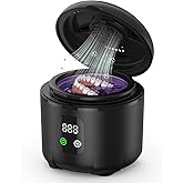 2025 Ultrasonic Retainer Cleaner- 45KHz 25W Portable Denture Cleaner with Drying Function and Removable Inner for Dentures, Mouth Guards, Aligners, Jewelry and More (Black)