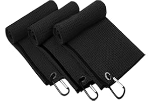 SLICKNIK Pack of 3 Microfiber Golf Towel, Strong Absorbent Quality with Orange Petal Technology, Golf Towel for Golf Bags for Men, Suitable Size for Golf Cart Bag, Attractive Golf Gift Pack