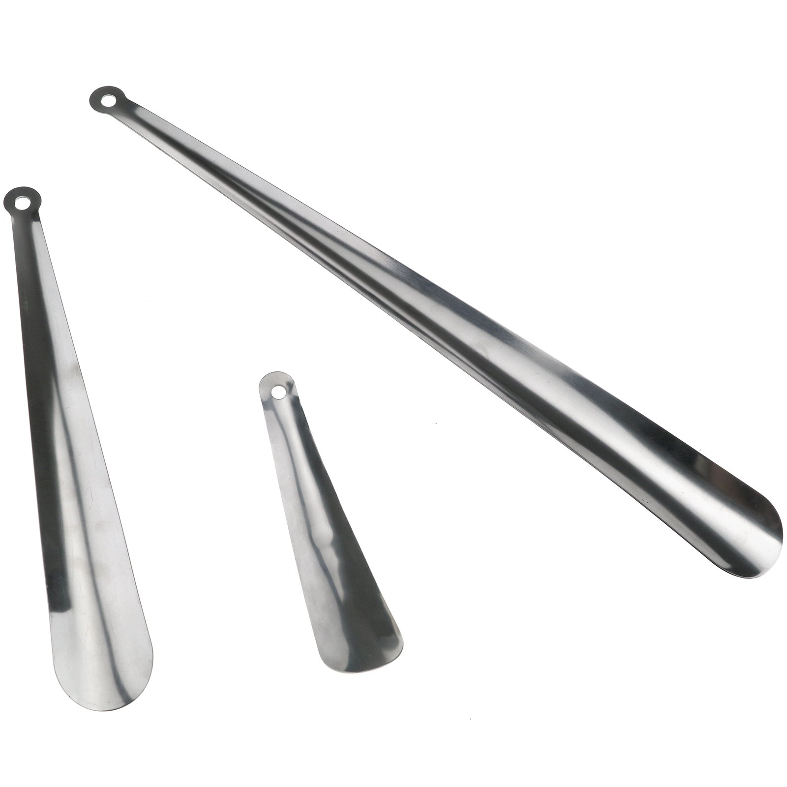 ENET 3 PCS Stainless Steel Silver Professional Metal Shoe Horn Durable Long Handle US