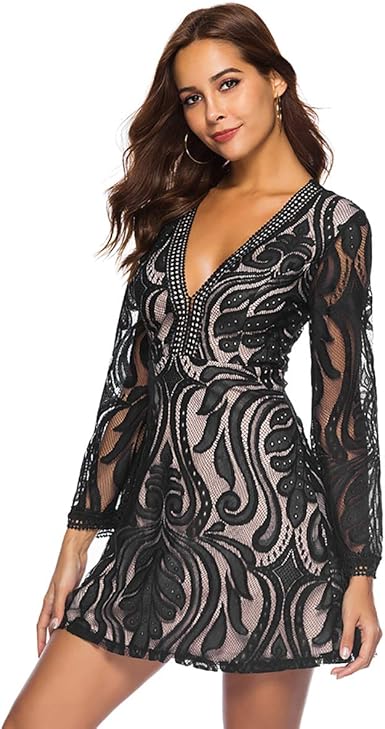 deep v neck cocktail dress