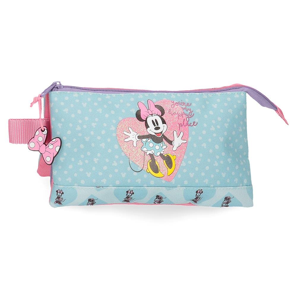 Disney Minnie My happy place Pencil Case Blue 22x12 cms Polyester