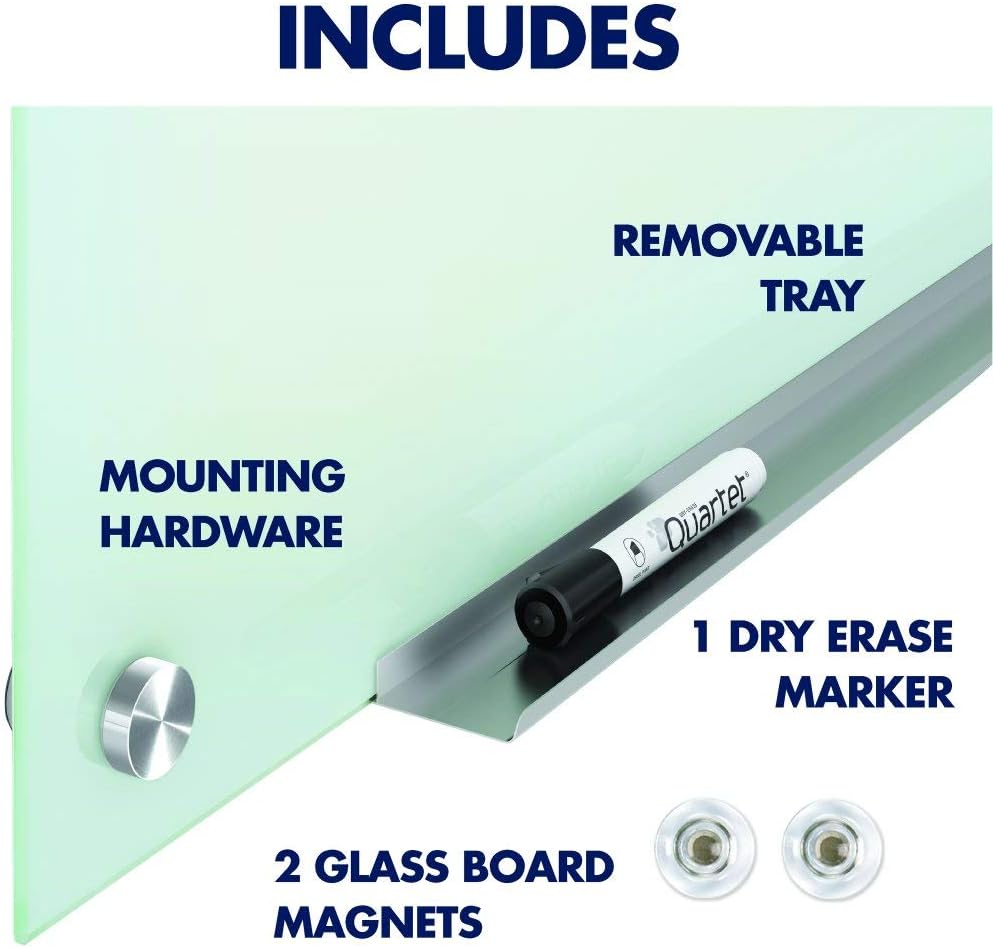 Quartet Glass Whiteboard, Magnetic Dry Erase White Board, 6' x 4', White Surface, Infinity (G7248W) : Office Products