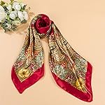 2 PCS Women's Large Satin Square Silk Feeling Hair Scarf 35 x 35 inches