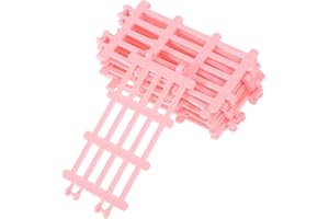 CIYODO 10pcs Blue Miniature Farm Play Fence Set Plastic Dollhouse Garden Fence Kit for Farm Animal Fencing