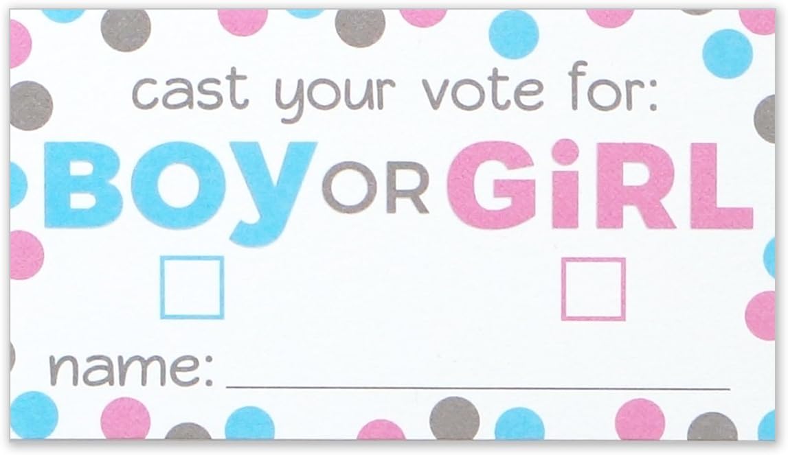 Gender Reveal Party Voting Cards Boy or Girl Card Size 3.5 X 2 Inches Pack of 50 Amazon