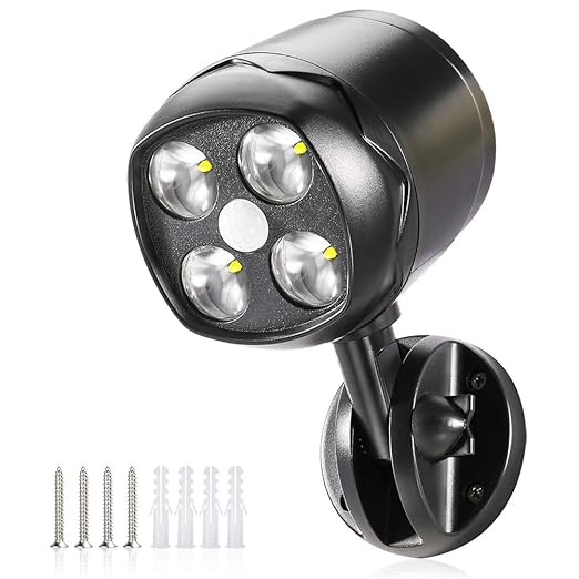 Faretto A Batteria Crazyfire Faretto Led Da Esterno Ip65 Impermeabile 600lm Con Sensore Di Movimentoluce Led Sensore Movimento Flessibile Per