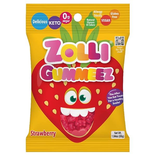 ZOLLI GUMMIES STRAWBERRY – DELICIOUS ZERO SUGAR, ALLERGY-FREE,...