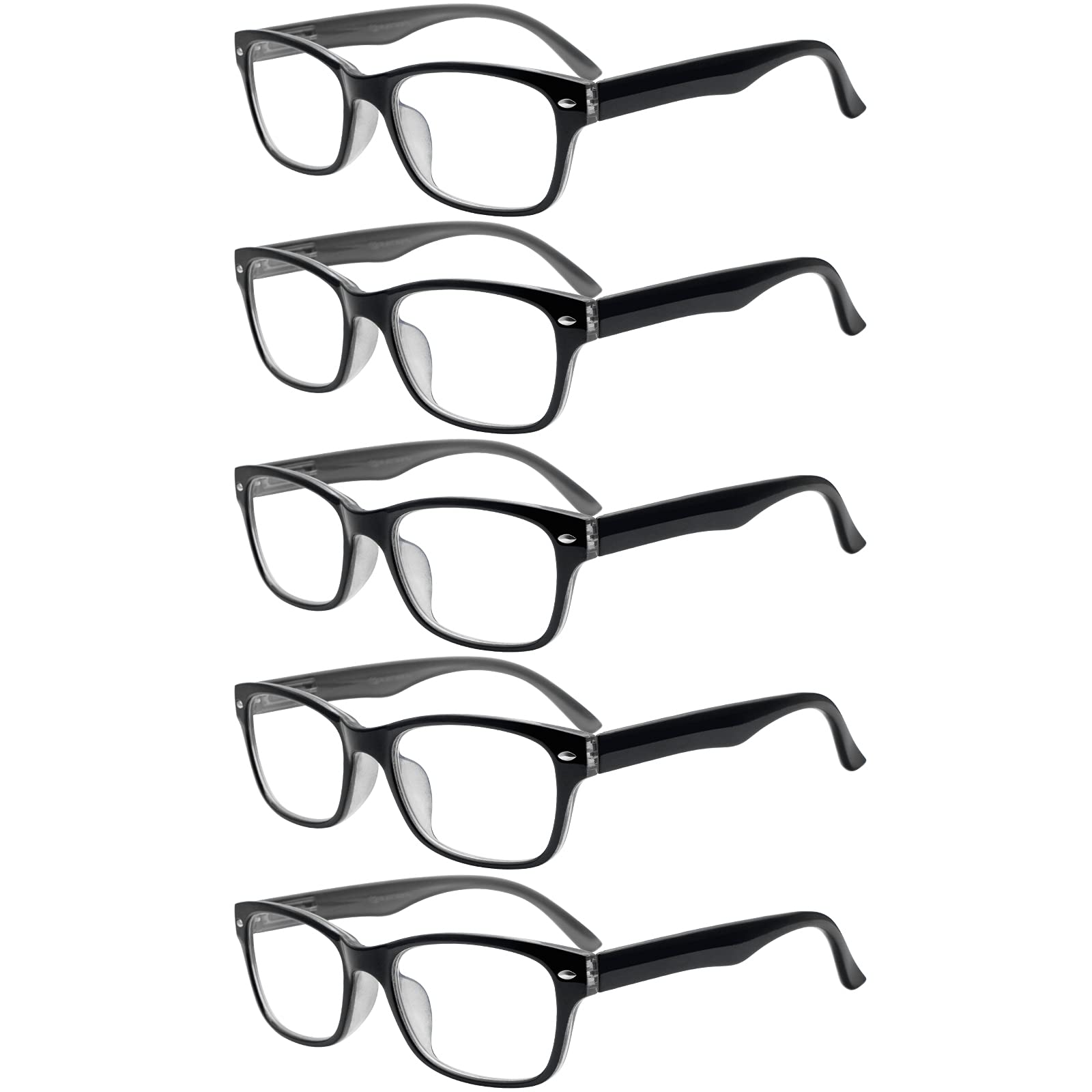 Photo 1 of SIGVAN Reading Glasses 5 Packs Blue Light Blocking Eyeglasses Quality Spring Hinge Colorful Computer Readers for Women Men (5 Black, 1.25, multiplier_x)
