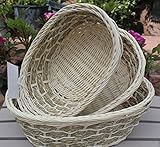 Rt450181-3: Wicker/rattan Bread or Storage Baskets in Cream and Brown