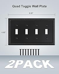 TREEWELL 2-Pack Quad Toggle Light Switch Cover