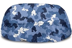 Knextrepoy Blue Camo Print Winch Cover with Elastic Band,Universal Fit for Electric Winches 8500-17500 lbs