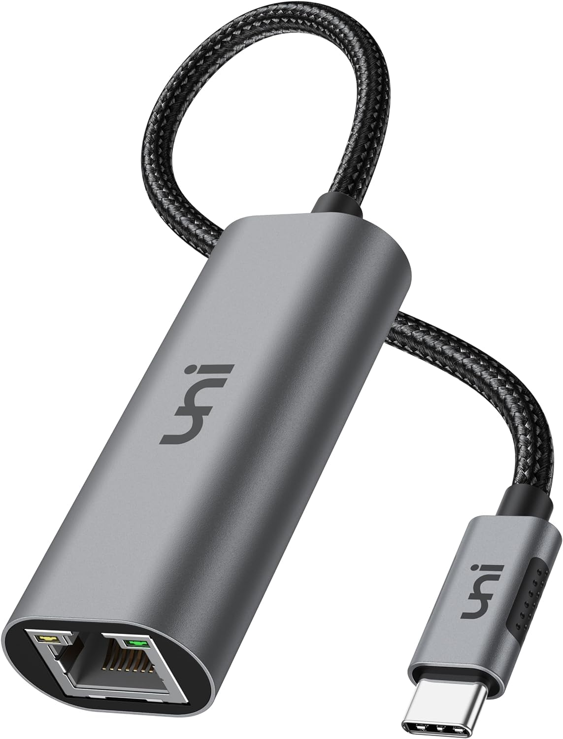 Adaptador uni USB-C a Ethernet de 2,5 Gbps, increíblemente rápido tipo C (compatible con Thunderbolt 4/3) a RJ45, adaptador de red Gigabit de aluminio resistente, para MacBook Pro/Air 2023, portátiles, PC, NAS, etc.