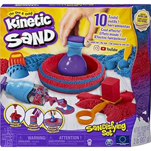 Kinetic-Sand-Sandisfying-Set Kinetic Sand, Sandisfying Set with 906 g of Sand and 10 Tools, for Kids Aged 3 and Up