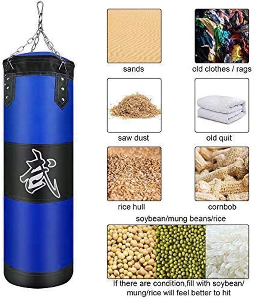 KKLU Heavy Boxing Empty Sandbag Hanging Punching Bag, Punching Bag with Gloves Special Chains and Hooks, for Man Women Kids, Indoor Or Garden : Sports & Outdoors