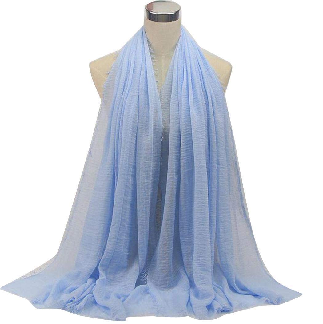 KOKOBUY 1PCS Women Casual Solid Soft Lightweight Cotton Hemp Scarf Scarves Winter Autumn Warm Shawl Blanket Muffler