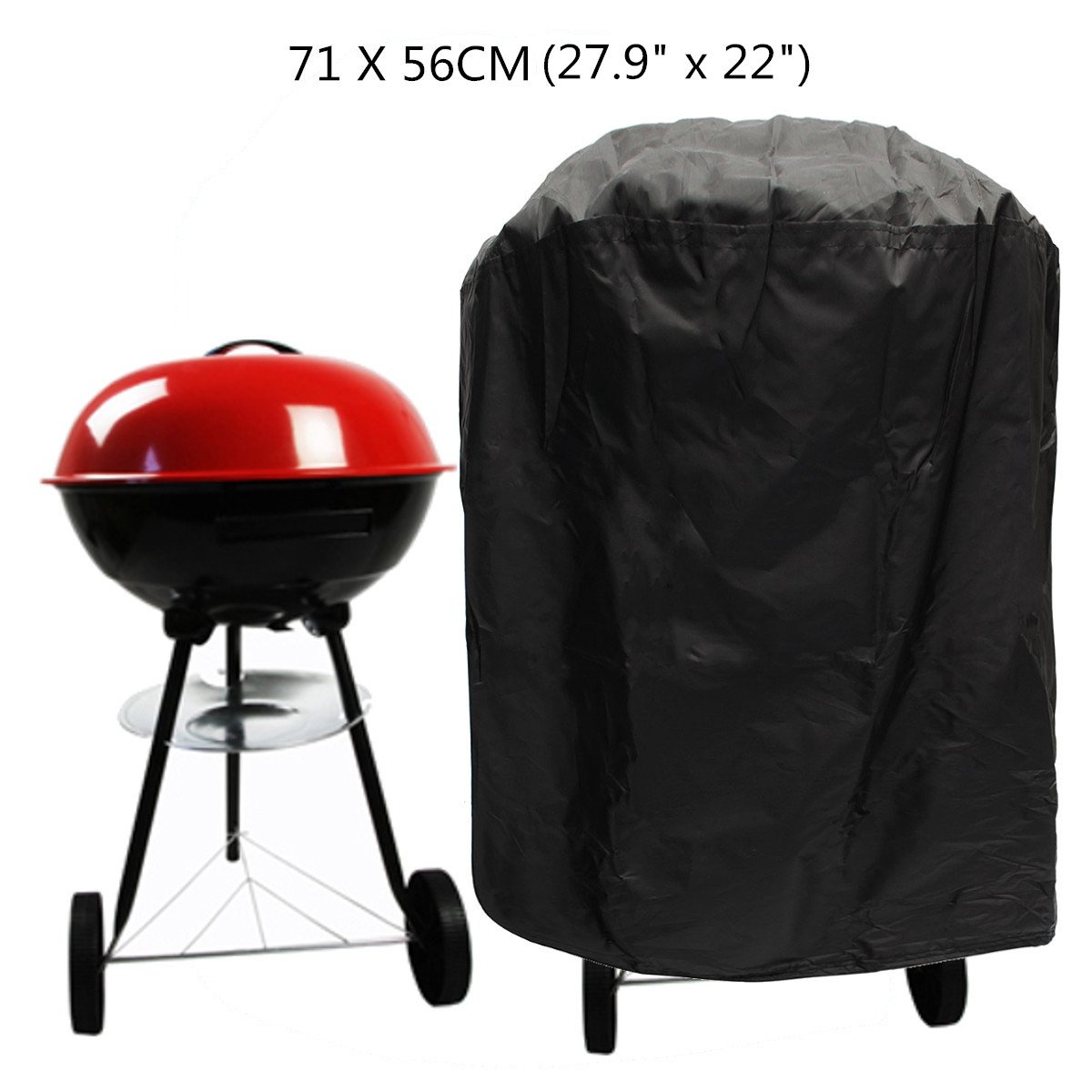 KING DO WAY Schutzhuelle fuer BBQ Barbecue BBQ Cover Grill Abdeckung Abdeckhaube Schutzhuelle Haube 71CM Rund Wasserdicht Abdeckhaube grill