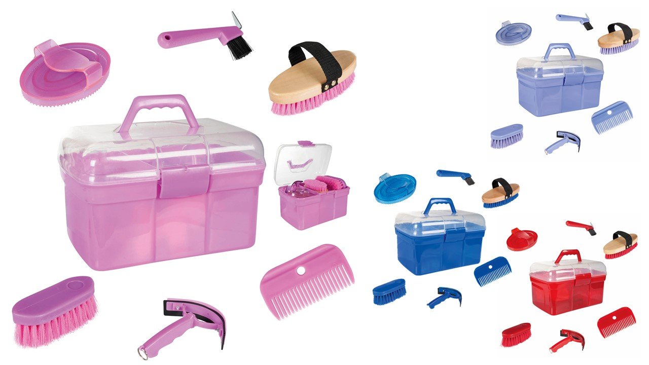 HKM Light Grooming Set Of 6 Pieces Red One Size