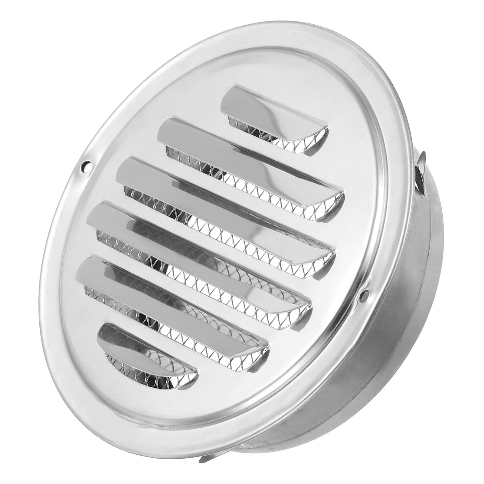 PATIKIL Soffit Vents 4.7 Inch, Stainless Steel Louvered Grille Cover Vent Flat Ducting Air Vent with Screen Mesh for HVAC Home Bathroom Office Ventilation