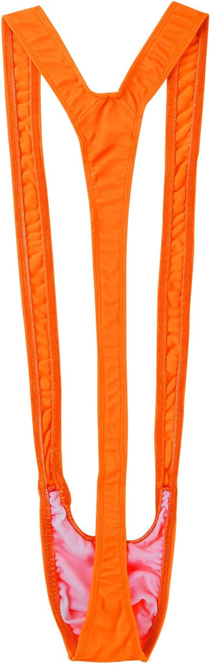 Amazon Iefiel メンズ連体ビキニ ボディスーツ 下着 インナー パンツ 男性下着 男性肌着 レオタード インナーシャツ アンダーウェア ナイトウェア 自宅ウェア オレンジ One Size Tバック 通販