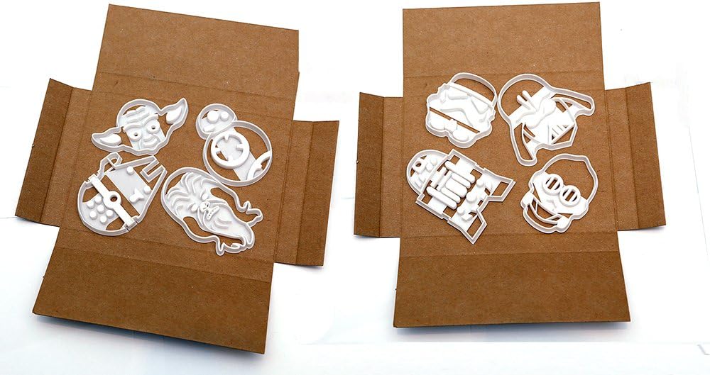 Star Wars Cookie Cutters - BB8, Chewbacca, R2D2, Millennium Falcon, Yoda, Storm Trooper and Darth Vader