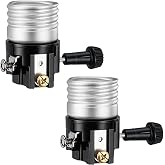 DiCUNO 3-Way Lamp Socket Replacement UL Listed, Lamp Switch Knob, 2-Pack | 3-Way Lamp Socket Interior for Low-Medium-High Settings, Repair Parts for Table, Floor Lamp, DIY Projects, Two Terminals