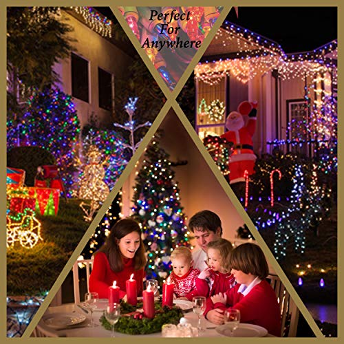 Holiday Essence 100 Multi-Color Christmas Lights with White Wire - Professional Grade for Indoor/Outdoor Use - Static + Flashing, UL Certified. - Thumbnail 3