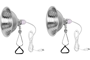 Simple Deluxe Clamp Lamp Light 150 Watt with 8.5 Inch Aluminum Reflector (no Bulb Included), 6 Feet Cord, 2 Pack, White