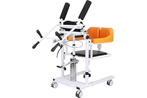 Ryfolim Patient Transfer Lift Chair, Sit to Stand Lift 4 in 1 Portable Transfer Chair with Wheels, White, Standard Style, Car