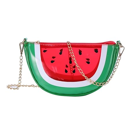 OULII Coin Purse Clear Watermelon Crossbody Bags Cute Fruit Handbag Purse for Kids