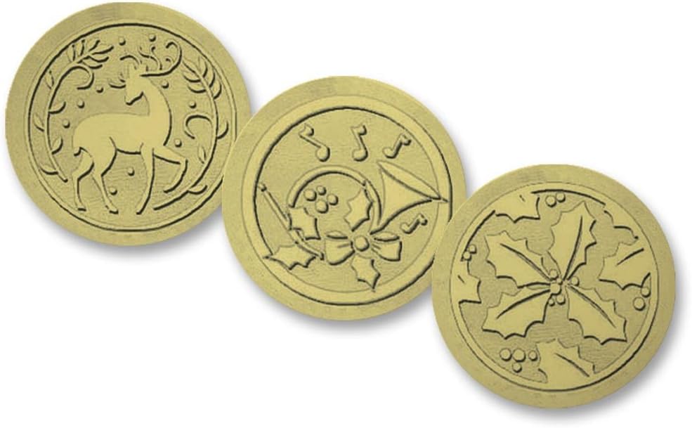 Assorted Holiday Embossed Foil Seals, 54 Count (Gold