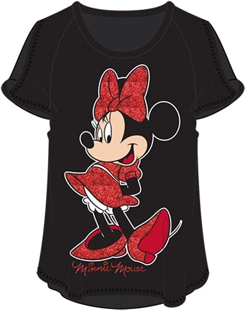 Girl's Minnie Mouse Sparkle T-Shirt with Open Sleeves