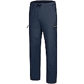 Little Donkey Andy Men's Ultra-Stretch Lightweight Quick Dry Athletic Pants Drawstring Travel Exercise Running Jogging