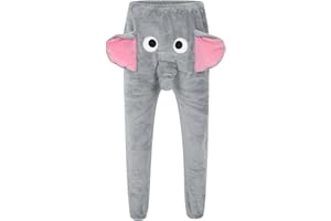 Cute Elephant Pants for Men Animal Big Nose and Ears Unisex Soft Fleece Pajama Pants Homewear Leisure Women Sleepwear