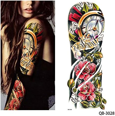 Temporary Tattoo Sticker Nun Girl Pray Design Full Flower Arm Body Art Beckham Big Large