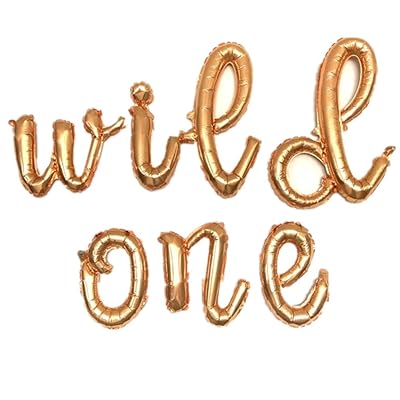 Buy Rose Woodlove 16 Wild One Script Balloons Banner 1st Birthday Balloon Decoration Set First Birthday Party Gold Online In Turkey B088qst5wv