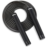 FEECCO 1/2 lb Weighted Jump Rope for Boxing, Cardio, Crossfit Workout, 8~11ft Range Adjustable Length Steel Ropes with Ball Bearings and Metal Handles, Suitable for Men and Women