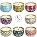 YIIA Fruity Scented Candles Gift Set, Natural Soy Wax Travel Tin Candle Stress Relief Aromatherapy with Sweet Odor 8-Pack(Lemon, Fig, Lavender, Spring Fresh,Rose ，Jasmine，Vanilla，Bergamot)